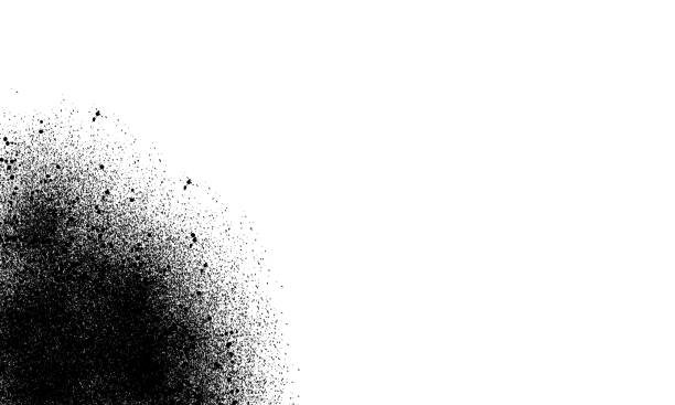 istock Grunge art black splash spray dirty texture with empty white blank surface template background 1134742563