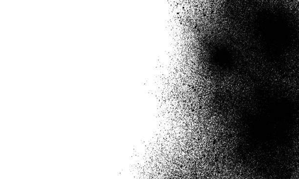 istock Grunge art black splash spray dirty texture with empty white blank surface template background 1134742573