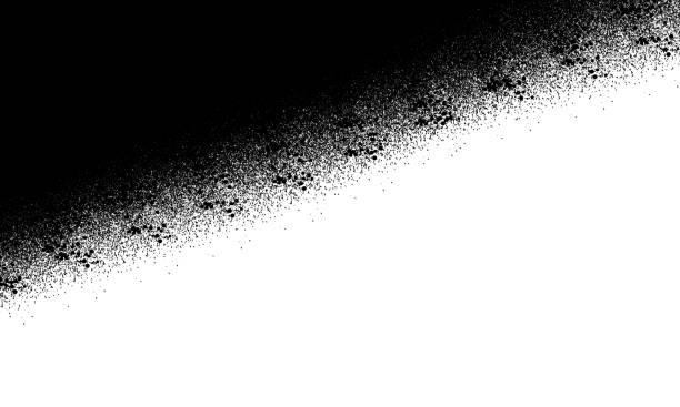istock Grunge art black splash spray dirty texture with empty white blank surface template background 1134742593