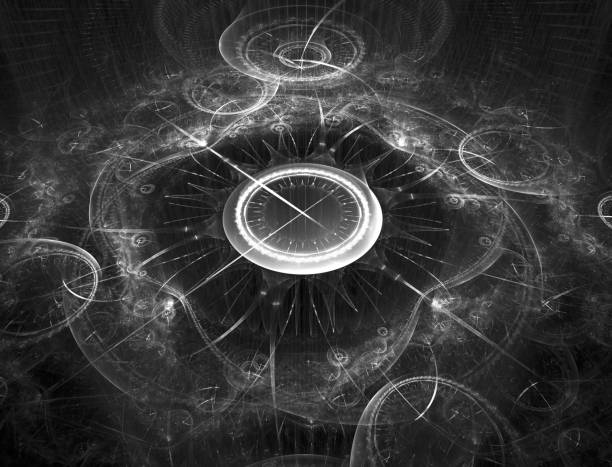 istock Time Machine. Mechanism of eternity. 3D surreal illustration. 1134745866