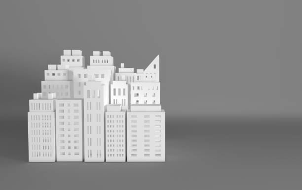 istock White paper skyscrapers. Achitectural building in panoramic view. Modern city skyline building industrial paper art landscape skyscraper offices. 3d rendering illustration 1134748174
