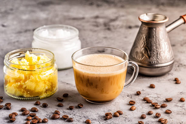istock Coffee blended with ghee butter and MCT coconut oil 1134749690