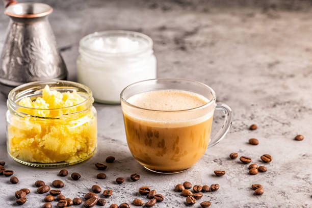 istock Coffee blended with ghee butter and MCT coconut oil 1134749784