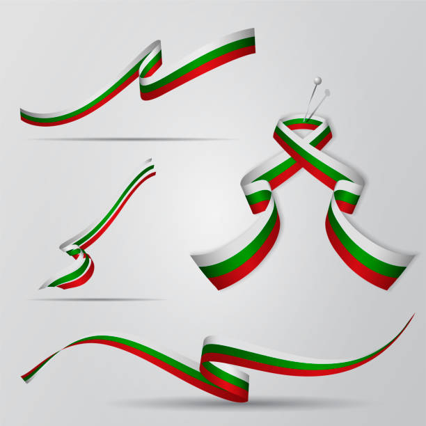 istock Flag of Bulgaria. Bulgarian ribbons set. Vector illustration. 1134750918