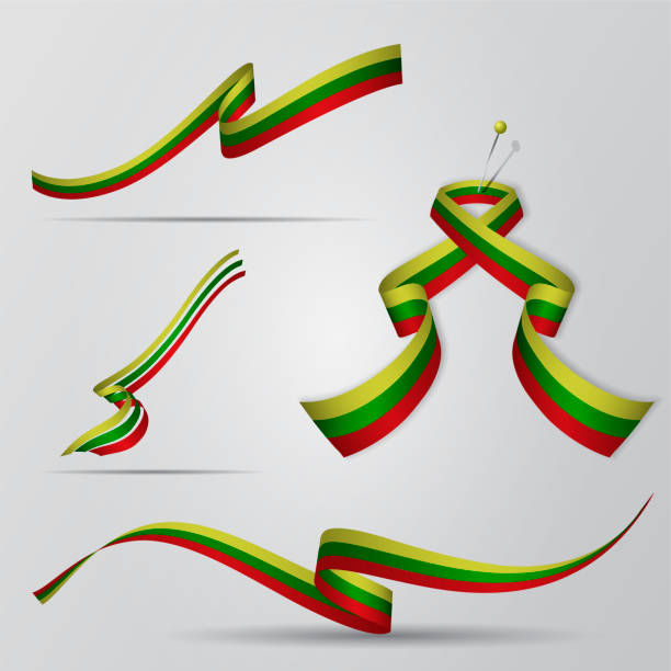 istock Flag of Lithuania. Lithuanian ribbons set. Vector illustration. 1134750921