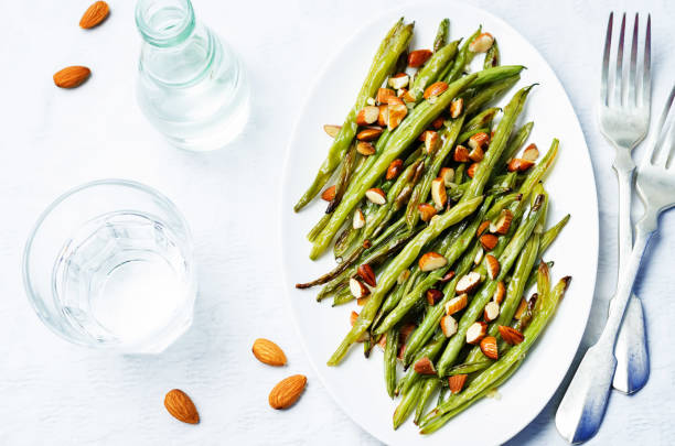 istock Roasted snap green beans with almond slices 1134759263