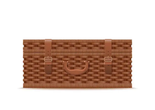 Vector illustration of Rattan Picnic Basket