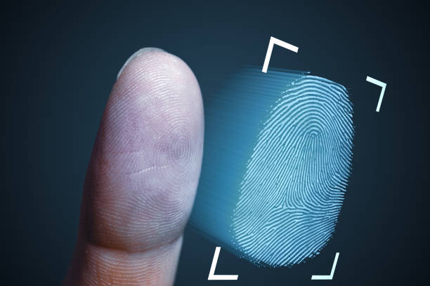 istock Fingerprint scanning from finger. Technology, security and biometric concept. 1134765627