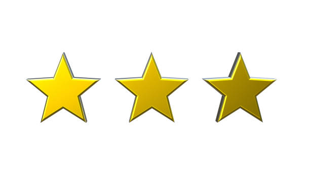 istock 3D illustration of three stars isolated on a white background 1134770787