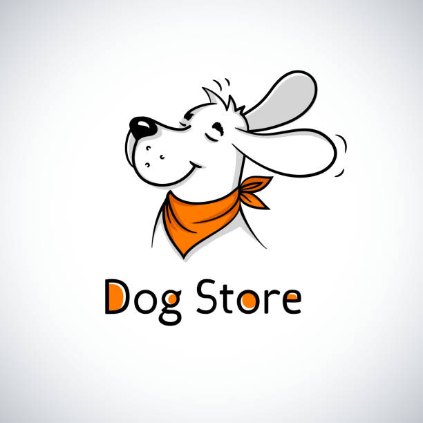 ilustraciones, imágenes clip art, dibujos animados e iconos de stock de perro feliz en bandana. lindas mascotas de dibujos animados. para la tienda de mascotas, veterinaria - bandana