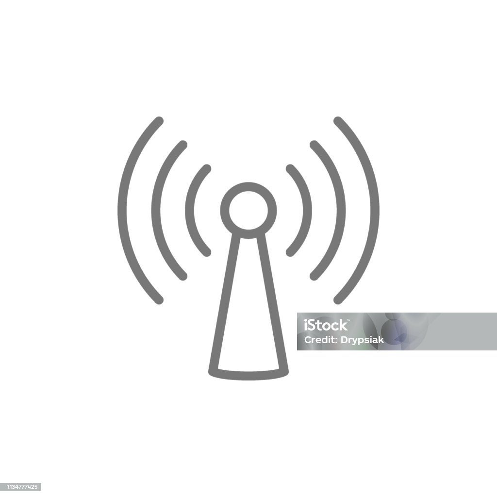 Vector wifi tower, antenna line icon. Vector wifi tower, antenna line icon. Symbol and sign illustration design. Isolated on white background Wireless Technology stock vector