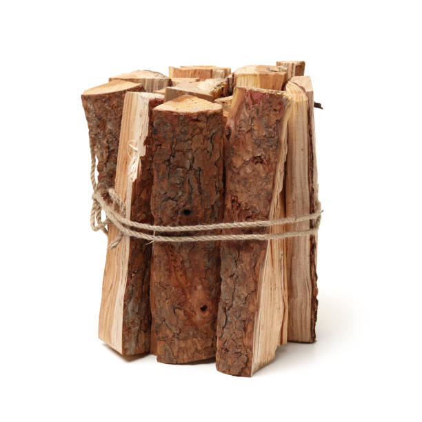 Pile of firewood isolated on a white background