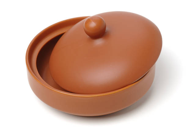istock Clay pot for cooking on white background 1134785199