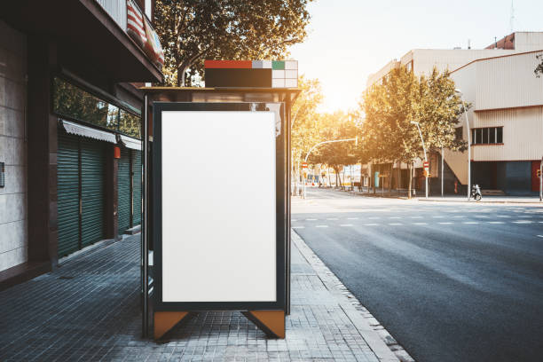 istock The poster mock-up on the bus stop 1134786227