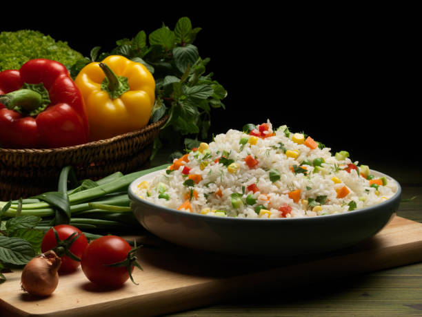istock Sweet Corn, red bell pepper, green peas delicious healthy Risot 1134794582