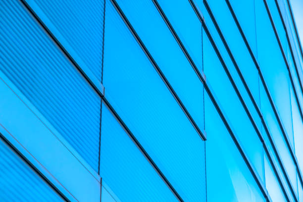 istock Close up of modern building glass windows exterior 1134795700