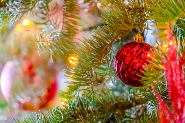 istock Decorated Christmas tree with baubles and lights 1134795720