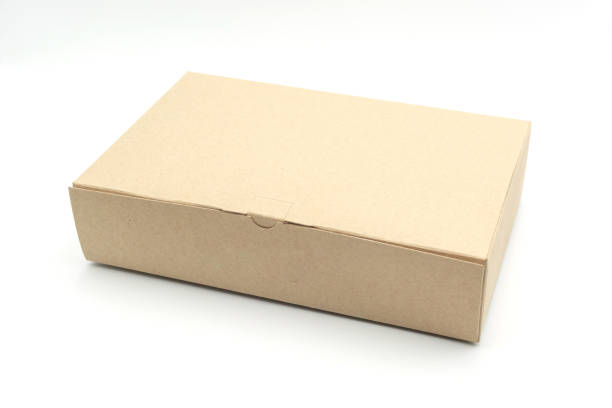 istock Closed blank cardboard brown box isolated on white background 1134798614