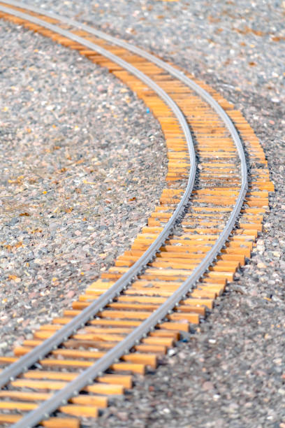 istock Railway on rocky ground viewed on a sunny day 1134799379