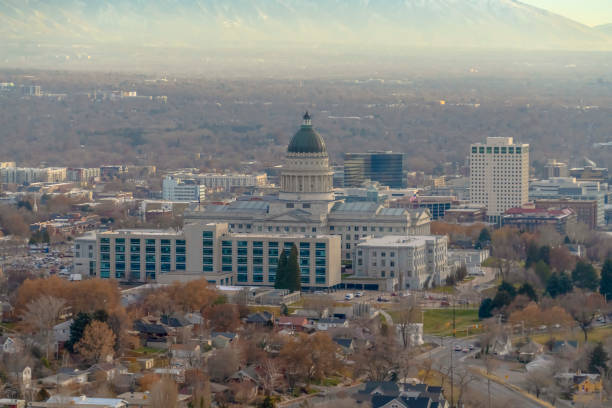 istock Utah State Capital Building viewed on a hazy day 1134800507