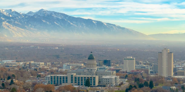 istock Utah State Capital Building and Wasatch Mountain 1134800508