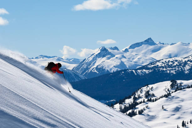 istock Skiing fresh powder in Whistler, Canada 1134803882