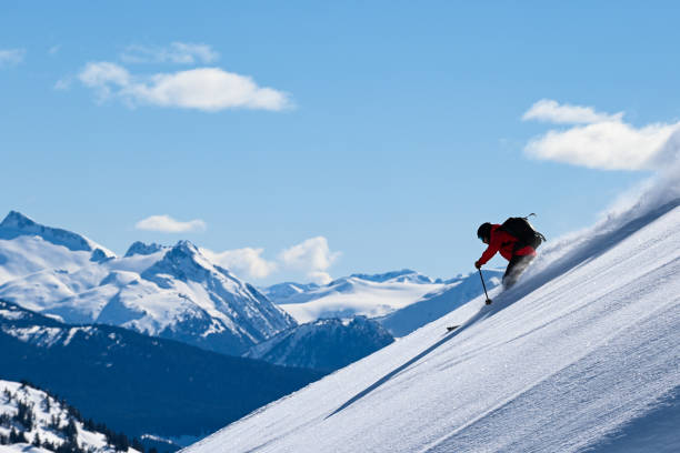 istock Skiing fresh powder in the mountains 1134803917