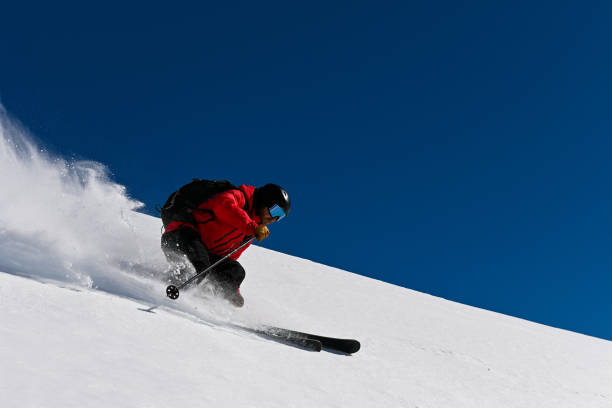 istock Skiing fresh powder in the mountains 1134803925