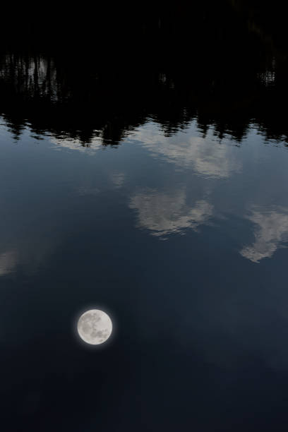 istock The full moon reflected on the lake surface 1134803957