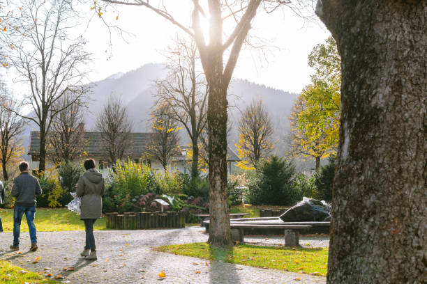 November, 4th 2018,Mittenwald Germany beautiful scenary tree and tradition house