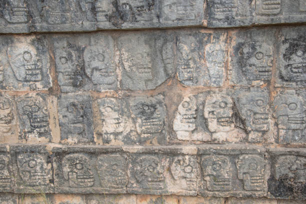 Detail from Wall of Skulls, Chichen Itza Ruins