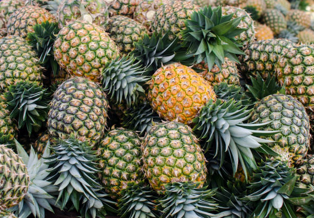 istock Fresh pineapples for sale 1134816445