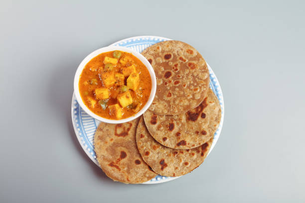 istock Home made Paneer Butter Masala with chapathi 1134821288