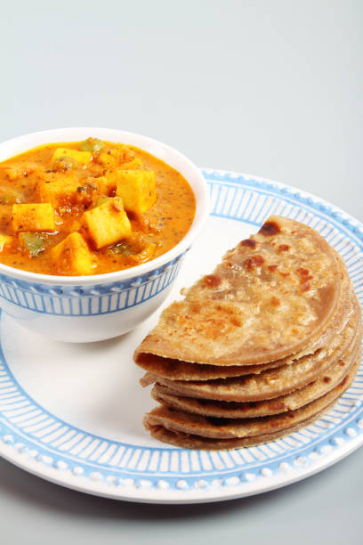 istock Home made Paneer Butter Masala with chapathi 1134821305