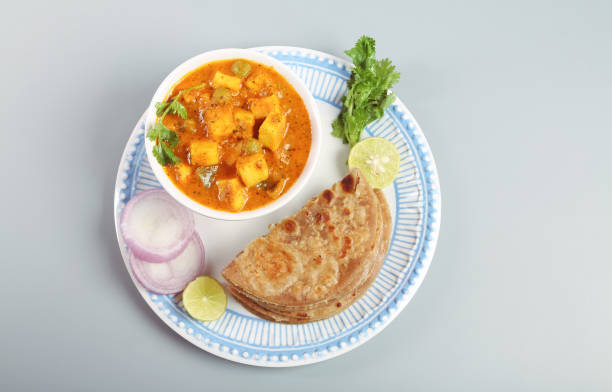 istock Home made Paneer Butter Masala with chapathi 1134821321