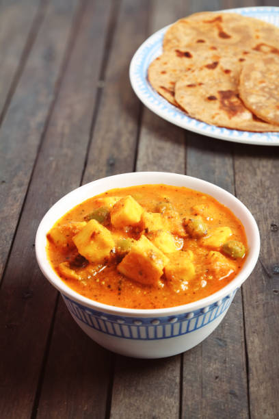 istock Home made Paneer Butter Masala with chapathi 1134821422