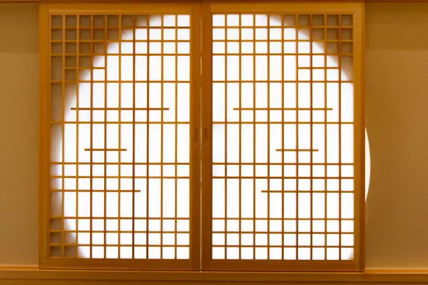 Japanese-style building partition room translucent paper-wood frame SHOJI window