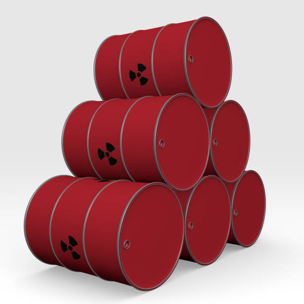 istock red barrels of radioactive waste - 3D Illustration 1134832449