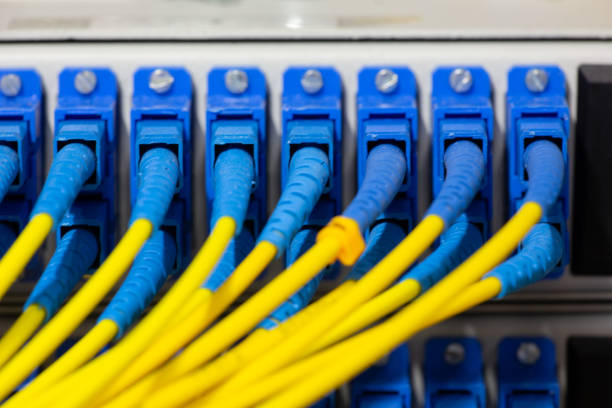 istock Interface of card Equipment optical telecommunication Abstract blurred image for use as a background 1134833443