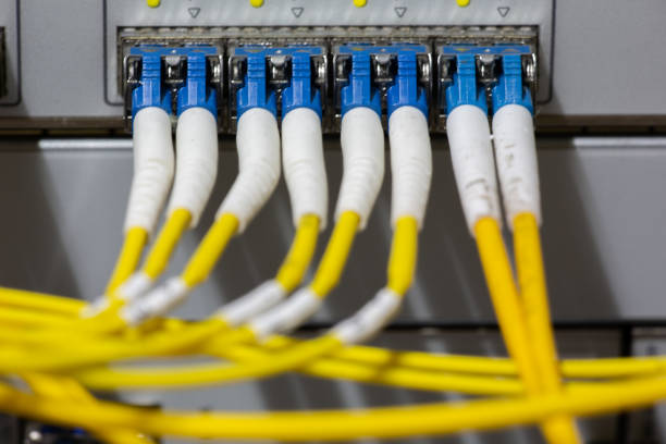 istock Interface of card Equipment optical telecommunication Abstract blurred image for use as a background 1134834298