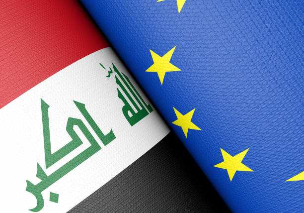 istock Iraqi And European Union Flag Pair 1134837645