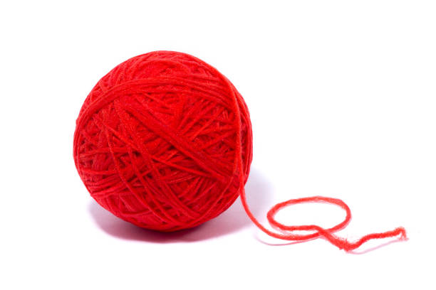 istock red ball of yarn for knitting, isolate 1134838970