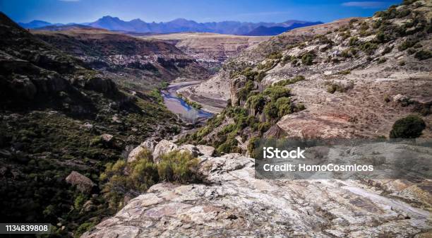 Landscape With The Agriculture Field Canyon Of Makhaleng River Around Malealea In Lesotho Stock Photo - Download Image Now