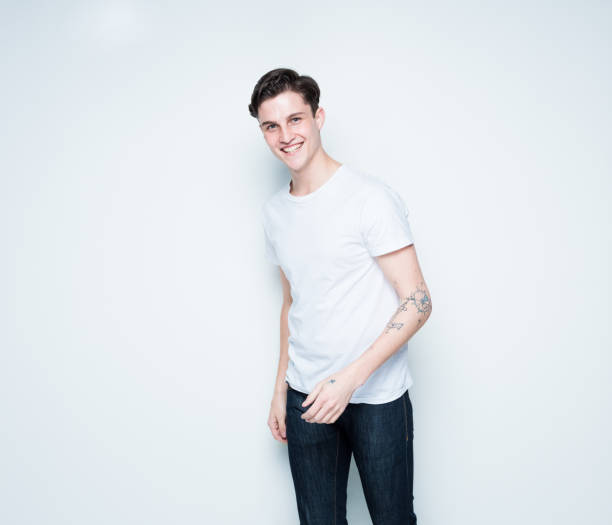 istock Handsome young man wearing a white t-shirt 1134840299