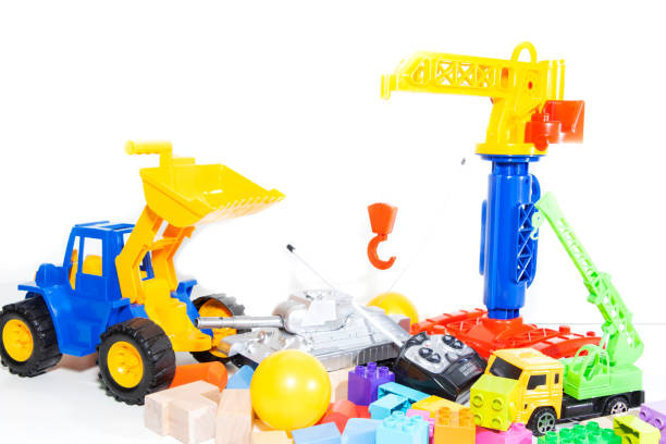 istock Toy tools and cubes on a light background. Toy for children 1134842327