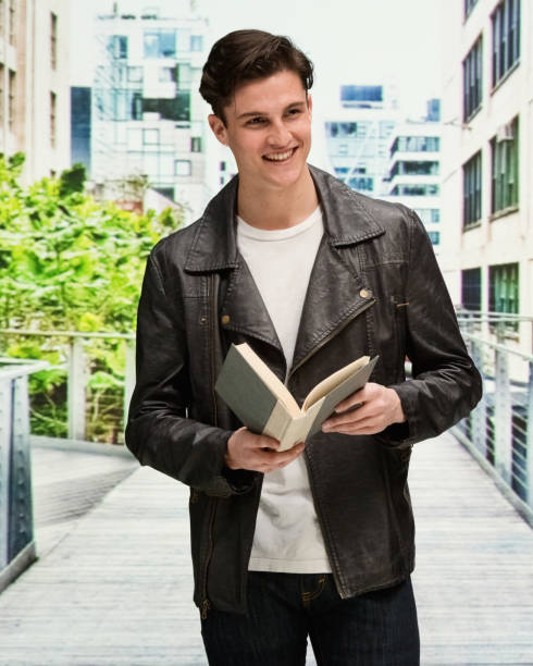 istock Close up view of attractive man wearing a leather jacket 1134842480