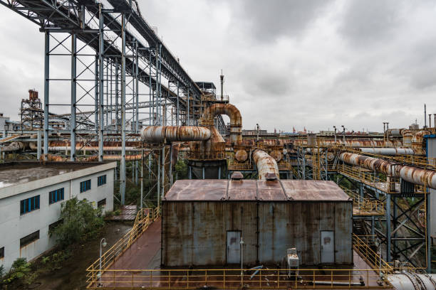 istock Industrial buildings in abandoned factory 1134842592
