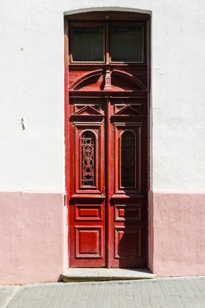 istock Red Old Wood Door 1134843265