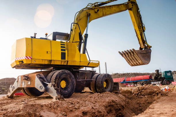 istock close up on an excavator in action 1134843766