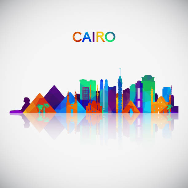 Cairo skyline silhouette in colorful geometric style. Symbol for your design. Vector illustration. Cairo skyline silhouette in colorful geometric style. Symbol for your design. Vector illustration. cairo stock illustrations